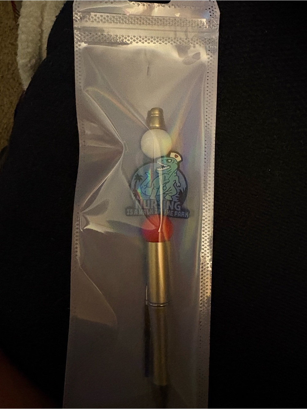 Gold Silicone-Tip Stylus with White and Red Accents - Universal Touchscreen Pen